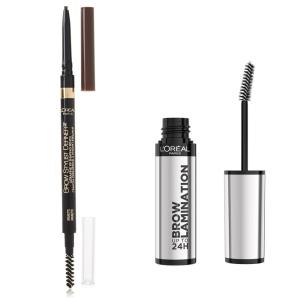 imageLOral Paris Eyebrow Makeup Duo Includes Brow Stylist Definer Brown Eyebrow Pencil and Infallible Brow Lamination Clear Brow Gel for Defined Lifted Brows 1 Kit