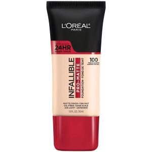 imageLOreal Paris Cosmetics Makeup Infallible ProMatte Liquid Longwear Foundation Natural Buff 1 fl oz100 True Alabaster