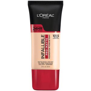 imageLOreal Paris Cosmetics Makeup Infallible ProMatte Liquid Longwear Foundation Natural Buff 1 fl oz1015 Ivory Buff