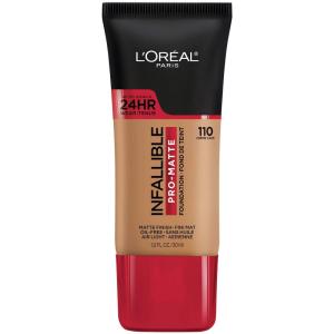 imageLOreal Paris Cosmetics Makeup Infallible ProMatte Liquid Longwear Foundation Natural Buff 1 fl oz110 Crme Caf