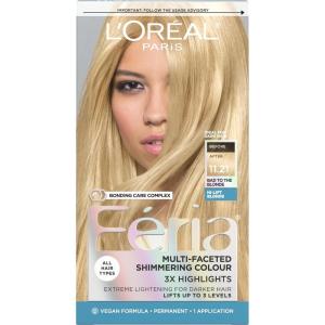 imageLOreal Paris Feria MultiFaceted Shimmering Permanent Hair Color High Intensity Hair Dye for 3X Highlights 10 Jet Black Blackest Black 1 Hair Dye Kit1121 Bad to the Blonde Ultra Pearl Blonde