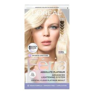imageLOreal Paris Feria MultiFaceted Shimmering Permanent Hair Color High Intensity Hair Dye for 3X Highlights 10 Jet Black Blackest Black 1 Hair Dye KitExtreme Platinum