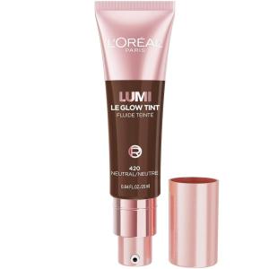 imageLOreal Paris Lumi Le Glow Skin Tint Lightweight WaterBased Tinted Serum with FoundationLike Coverage Glow Illuminator Warm 220 085 Fl Oz420 Deep Neutral