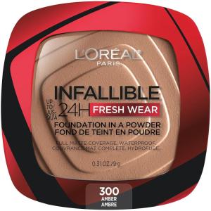 imageLOreal Paris Makeup Infallible Fresh Wear Foundation in a Powder Up to 24H Wear Waterproof True Beige 031 ozAmber