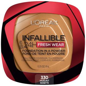 imageLOreal Paris Makeup Infallible Fresh Wear Foundation in a Powder Up to 24H Wear Waterproof True Beige 031 ozHazelnut