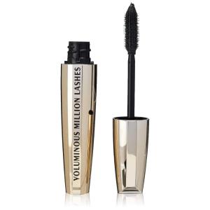 imageLOreal Paris Makeup Voluminous Million Lashes Mascara Volumizing Collagen Infused Eye Makeup Amplifying Mascara Brush Washable Blackest Black 03 Fl Oz 1 CountBlk Blk