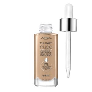 imageLOreal Paris True Match Nude Hyaluronic Tinted Serum Foundation with 1 Hyaluronic acid LightMedium 34 1 fl ozMedium 45
