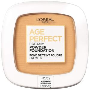 imageLOreal Paris Age Perfect Creamy Powder Foundation Compact 320 Warm Beige 031 Ounce320 Warm Beige