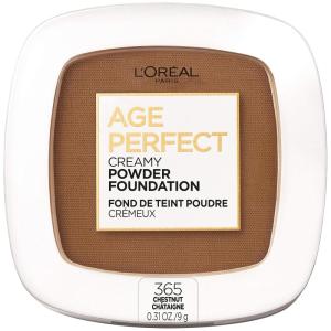 imageLOreal Paris Age Perfect Creamy Powder Foundation Compact 320 Warm Beige 031 Ounce365 Chestnut