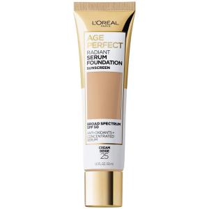 imageLOreal Paris Age Perfect Radiant Serum Foundation with SPF 50 Cream Beige 1 OunceCream Beige