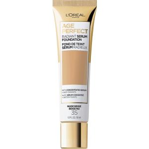 imageLOreal Paris Age Perfect Radiant Serum Foundation with SPF 50 Cream Beige 1 OunceNude Beige