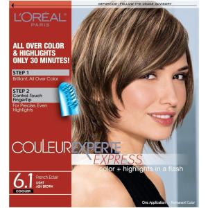 imageLOreal Paris Couleur Experte 2Step Home Hair Color and Highlights Kit Toasted Coconut61 Light Ash BrownFrench Eclair