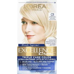 imageLOreal Paris Excellence Creme Permanent Triple Care Hair Color 5G Medium Golden Brown Gray Coverage For Up to 8 Weeks All Hair Types Pack of 101 Extra Light Ash Blonde