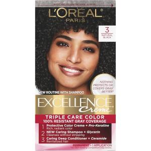 imageLOreal Paris Excellence Creme Permanent Triple Care Hair Color 5G Medium Golden Brown Gray Coverage For Up to 8 Weeks All Hair Types Pack of 13 Natural Black