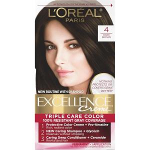 imageLOreal Paris Excellence Creme Permanent Triple Care Hair Color 5G Medium Golden Brown Gray Coverage For Up to 8 Weeks All Hair Types Pack of 14 Dark Brown