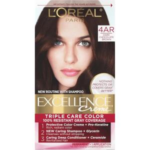 imageLOreal Paris Excellence Creme Permanent Triple Care Hair Color 5G Medium Golden Brown Gray Coverage For Up to 8 Weeks All Hair Types Pack of 14AR Dark Chocolate Brown
