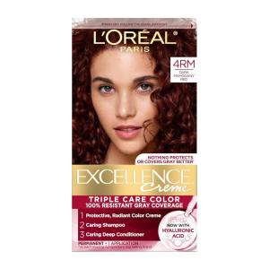 imageLOreal Paris Excellence Creme Permanent Triple Care Hair Color 5G Medium Golden Brown Gray Coverage For Up to 8 Weeks All Hair Types Pack of 14RM Dark Mahogany Red