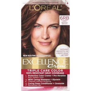 imageLOreal Paris Excellence Creme Permanent Triple Care Hair Color 5G Medium Golden Brown Gray Coverage For Up to 8 Weeks All Hair Types Pack of 16RB Light Reddish Brown