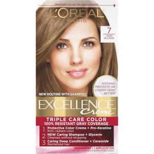 imageLOreal Paris Excellence Creme Permanent Triple Care Hair Color 5G Medium Golden Brown Gray Coverage For Up to 8 Weeks All Hair Types Pack of 17 Dark Blonde