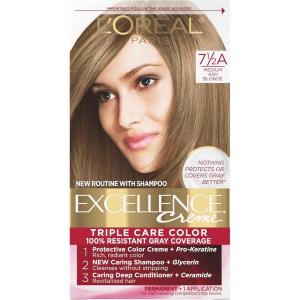 imageLOreal Paris Excellence Creme Permanent Triple Care Hair Color 5G Medium Golden Brown Gray Coverage For Up to 8 Weeks All Hair Types Pack of 175A Medium Ash Blonde