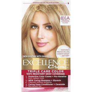 imageLOreal Paris Excellence Creme Permanent Triple Care Hair Color 5G Medium Golden Brown Gray Coverage For Up to 8 Weeks All Hair Types Pack of 185A Champagne Blonde