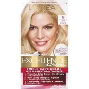 imageLOreal Paris Excellence Creme Permanent Triple Care Hair Color 5G Medium Golden Brown Gray Coverage For Up to 8 Weeks All Hair Types Pack of 19 Light Natural Blonde