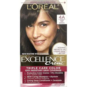 imageLOreal Paris Excellence Crme Permanent Hair Color 4A Dark Ash Brown Pack of 34A Dark Ash Brown