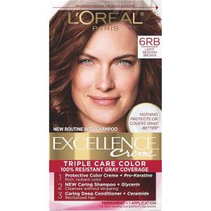 imageLOreal Paris Excellence Crme Permanent Hair Color 4A Dark Ash Brown Pack of 36RB Light Reddish Brown