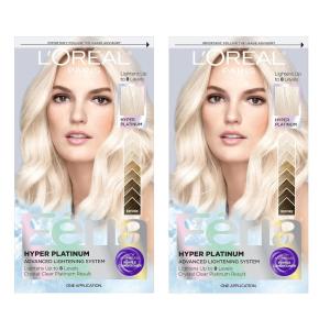 imageLOreal Paris Feria Hyper Platinum Advanced Lightening System Hair Bleach Lifts Up To 8 Levels Includes Anti Brass Purple Conditioner 1 Hair Dye KitHyper Platinum