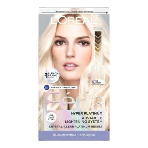 imageLOreal Paris Feria Hyper Platinum Advanced Lightening System Hair Bleach Lifts Up To 8 Levels Includes Anti Brass Purple Conditioner 1 Hair Dye KitHyper Bleach
