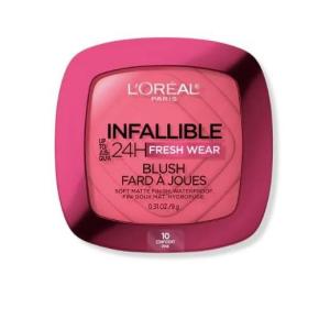 imageLOreal Paris Infallible Up to 24H Fresh Wear Soft Matte Blush Blendable LongLasting and Waterproof Cheek Make Up Fearless Coral 05 031 OzConfident Pink