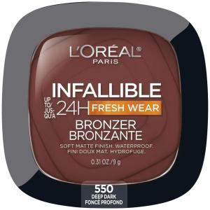 imageLOreal Paris Infallible Up to 24H Fresh Wear Soft Matte Longwear Bronzer Waterproof heatproof Transfer humidity and sweatproof Dark 031 ozDeep Dark