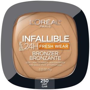 imageLOreal Paris Infallible Up to 24H Fresh Wear Soft Matte Longwear Bronzer Waterproof heatproof Transfer humidity and sweatproof Dark 031 ozLight