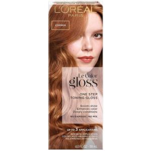 imageLOreal Paris Le Color Gloss One Step InShower Toning Hair Gloss Neutralizes Brass Conditions ampamp Boosts Shine Smoky Bronde 4 OunceCopper