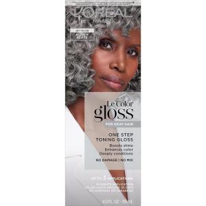 imageLOreal Paris Le Color Gloss One Step InShower Toning Hair Gloss Neutralizes Brass Conditions ampamp Boosts Shine Smoky Bronde 4 OunceSilver Slate