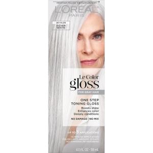 imageLOreal Paris Le Color Gloss One Step InShower Toning Hair Gloss Neutralizes Brass Conditions ampamp Boosts Shine Smoky Bronde 4 OunceSilver White