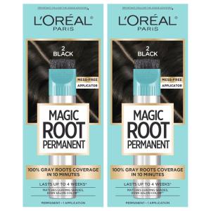 imageLOreal Paris Magic Root Rescue 10 Minute Root Hair Coloring Kit Permanent Color with Quick Precision Applicator 100 percent Gray Coverage 4 Dark Brown 1 kit Packaging May Vary2 Black