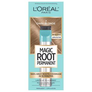 imageLOreal Paris Magic Root Rescue 10 Minute Root Hair Coloring Kit Permanent Color with Quick Precision Applicator 100 percent Gray Coverage 4 Dark Brown 1 kit Packaging May Vary7 Dark Blonde