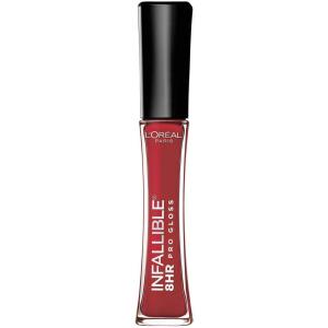 imageLOreal Paris Makeup Infallible 8 Hour Hydrating Lip Gloss Sangria 021 Fl OzRebel Red