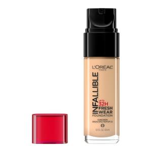 imageLOreal Paris Makeup Infallible Up to 32 Hour Fresh Wear Lightweight Foundation 420 True Beige 1 Fl Oz Packaging May Vary440 Natural Rose
