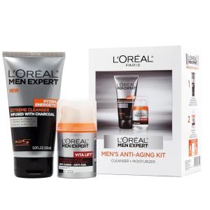 imageLOreal Paris Men Expert Charcoal Facial Cleanser ampamp AntiWrinkle ampamp Firming Face Moisturizer Gift Set Set of 2