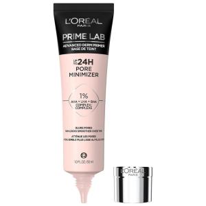 imageLOreal Paris Prime Lab Up to 24H Pore Minimizer Face Primer Infused with AHA LHA BHA Complex to Smooth and Extend Makeup Wear 101 Fl Oz