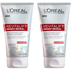 imageLOreal Paris Revitalift Bright Reveal AntiAging Facial Cleanser with Glycolic Acid 5 fl oz Pack of 2