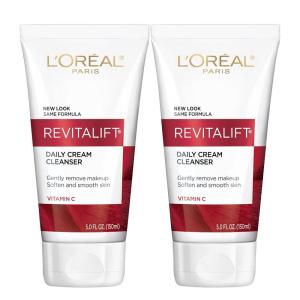 imageLOreal Paris Revitalift Daily Cream Cleanser Gentle Makeup Remover Face Wash with Vitamin C 5 fl oz Pack of 2Unscented