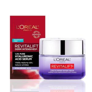 imageLOreal Paris Revitalift Moisturizer Hyaluronic Acid Water Cream with Ceramides Deeply Hydrating Fragrance Free 17 oz  Serum Sample