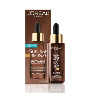 imageLOreal Paris Sublime Bronze Self Tanning Facial Drops with Hyaluronic Acid Gradual Tan FragranceFree 1 fl Oz