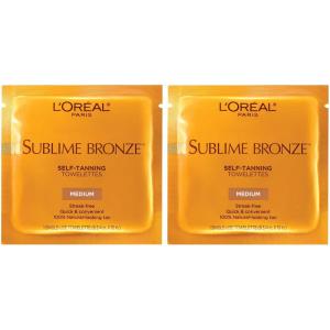 imageLOreal Paris Sublime Bronze Self Tanning Towelettes StreakFree Natural Looking Tan 6 ctMedium