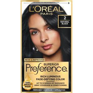 imageLOreal Paris Superior Preference FadeDefying  Shine Permanent Hair Color 6AM Light Amber Brown Pack of 1 Hair Dye02 Natural Black