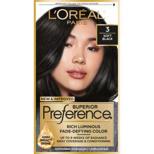 imageLOreal Paris Superior Preference FadeDefying  Shine Permanent Hair Color 6AM Light Amber Brown Pack of 1 Hair Dye03 Soft Black