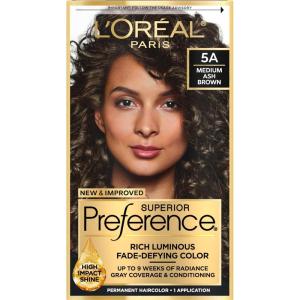 imageLOreal Paris Superior Preference FadeDefying  Shine Permanent Hair Color 6AM Light Amber Brown Pack of 1 Hair Dye5A Medium Ash Brown